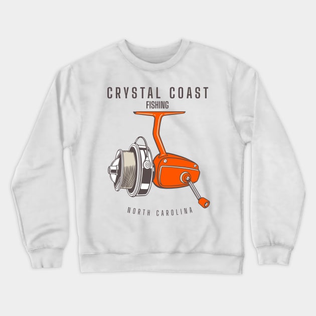 North Carolina Crystal Coast Fishing in NC Crewneck Sweatshirt by Contentarama